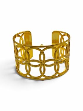 Brighton Gold Tone Christo NYC Wide Cuff Bracelet